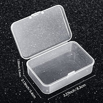 SATINIOR 48 Packs Clear Small Plastic Containers Transparent Storage Box with Hinged Lid for Small Items Crafts Jewelry (3.27x2.13x1.02 Inches) - size: 3.27 x 2.13 x 1.02 in
