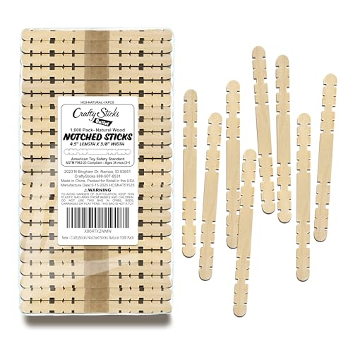 Birch Wood Craft Sticks, 1000 Pack, 4.5 Inch - color: Natural Wood