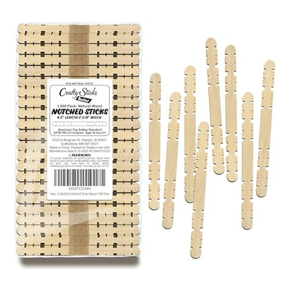 Birch Wood Craft Sticks, 1000 Pack, 4.5 Inch - color: Natural Wood