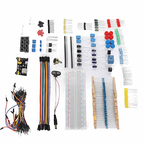 Electronics Component Kit, Starter Fun Assortment with Resistor Capacitor Diode Module, for Beginners Learning to Program R3 Development Board