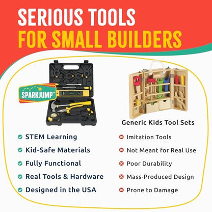 SparkJump Deluxe Kids Tool Set and DIY Wood Building Kits