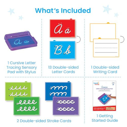 hand2mind Cursive Letter Tracing Sensory Pad, Tracing Board, Ages 3+ - style: Cursive