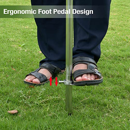 Soil Probe 35 Inch with 2 Bags, Straight Soil Sample Probe for Lawn House Plants, T-Handle Soil Sampler Probe Rod with Pedal, Stainless Steel Soil Test Kits Tool for Soil Sampling - size: 35" #Straight