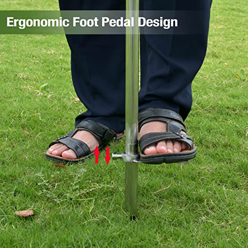 Soil Probe 35 Inch with 2 Bags, Straight Soil Sample Probe for Lawn House Plants, T-Handle Soil Sampler Probe Rod with Pedal, Stainless Steel Soil Test Kits Tool for Soil Sampling - size: 35" #Straight