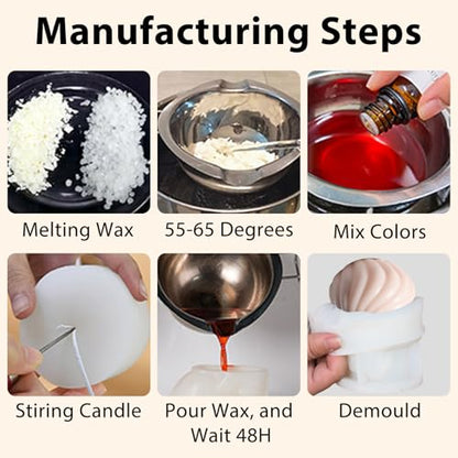 109 PCS 3D Geometric Kits Candle Molds for Candle Making, Bubble Cube Cloud Onion Shape Mould, Silicone Mold for DIY Aromatherapy & Candles Soap Wax Epoxy Resin Casting Craft Supplies Home Decoration