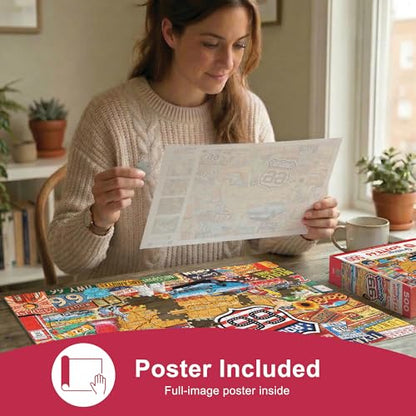 Masterpieces 500 Piece Jigsaw Puzzle for Adults, Family, Or Kids - Greetings from Route 66-15"x21" - style: Route 66