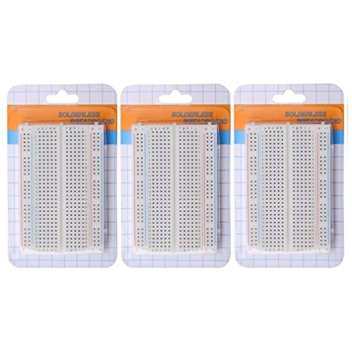 HiLetgo 3pcs 400 Ties Mini Solderless Breadboard Universal 400 Contacts Solderless Breadboard 400 Points Prototyping Shield for Electronics Testig DIY - size: Small