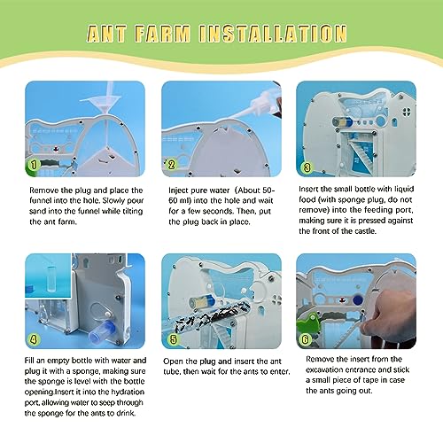 2PCS Ant Farm for Kids with Connectable Tubes Habitat Science Learning Kit - color: White