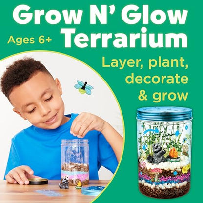 Creativity for Kids Grow 'N Glow Terrarium Kit - Educational Science Kits | Screen Free Summer Fun Activities | Gifts for Boys and Girls | Craft and STEM Projects (Ages 6+) - style: Racoon