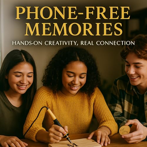 DIY Woodburning Gift-Maker Kit — Screen-Free Holiday Break Activity (Ages 12+) — Personalize Cutting Board, Coasters, Keychains & Frame — Tool, Tips, Instructions, Wood Blanks Included