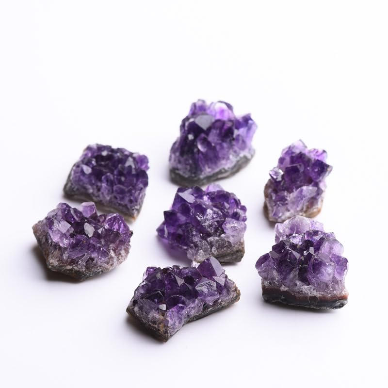 Genuine Real Amethyst Clusters Rough Purple Rock Raw Natural Cave Raw Crystal Cluster Energy Reiki Healing Stones Tower Bulk (Uruguay Amethyst Cluster 200g) - color: Purple Uruguay Amethyst Cluster 200g