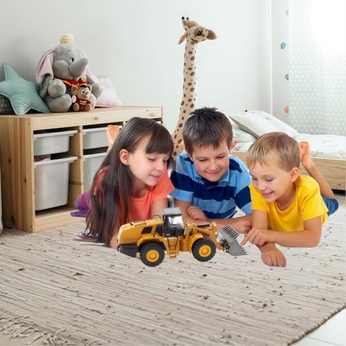 1/60 Wheeled Loader Heavy Duty Construction Metal Bulldozer, Loder Vehicle Toys for Kids, Outdoor Sandbox Car Toys, Birthday Gift Toddler Boy Kid - color: Loader -1813-1/60