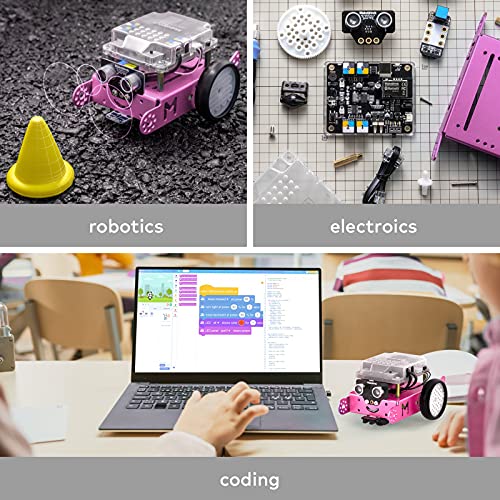Makeblock Bundle of Pink mBot Robot Kit + Interactive Light & Sound Add-on Pack