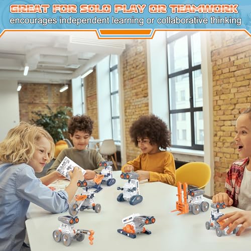 21 in-1 Solar Robot Building Kit STEM Gift for Kids 8-13, DIY Educational Science Robotics Toy Battery Solar Powered STEM Building Toy Set with 210 Pieces - size: 21 in 1
