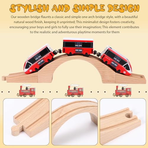 Kigley Wooden Train Track Expansion Accessories Bridge Set