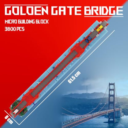 HONLANCH Golden Gate Bridge Micro Building Blocks Set （3800 Pieces）,Landmark Architecture Gift for Adult and Kid