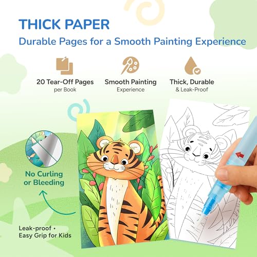 JoyCat 2 Pack Pocket Paint with Water Coloring Books for Kids - style: 2 Pack - Animals & Dinosaurs