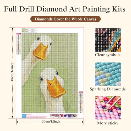 CSZPPQAF Duck Diamond Painting Kits for Adults, Animal Cartoon Diamond Art - color: KM1262-1