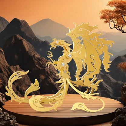 FILASLFT 3D Metal Puzzles for Adults,Mechanical Model Kit Vermilion Bird - color: D1-vermilion Bird-gold