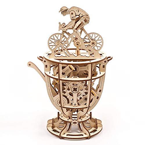 UGEARS Automaton Cyclist 3D Wooden Puzzles for Adults - Wooden Model Kits for Adults Automatone for Cyclists Men Mechanical Bicycle Model Automatone Brain Teaser, Hobby Set