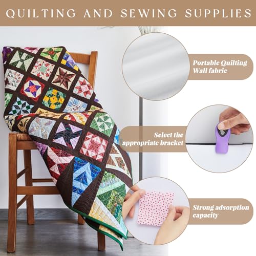 Buryeah 1 Pcs Quilt Design Wall 72 x 60 Inches, No Grid, White - color: White, size: 72 x 60 Inches, style: No Grid