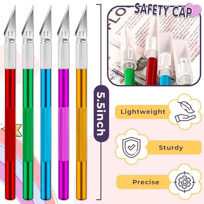 DIYSELF 20 Pack Exacto Knives for Art and Hobby, Pink - color: Pink, size: 20-Pack