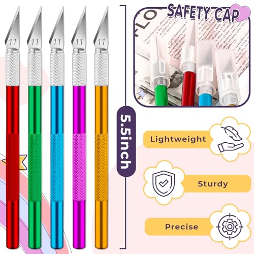 DIYSELF 50-Piece Exacto Knife Set for Art and Crafting, Blue - color: Blue, size: 50-Pack