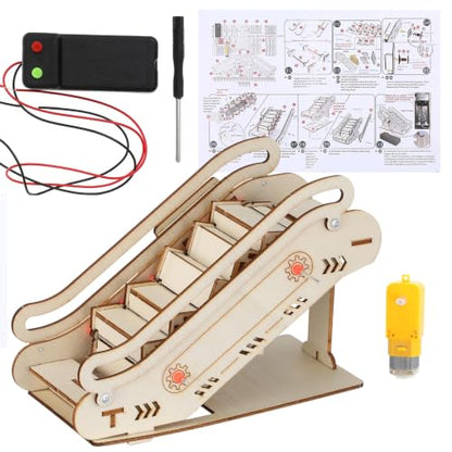 Toddmomy Miniature Mechanical Elevator Model Kit: Beige Puzzle Building Set for Elevator Enthusiasts(English Instruction Manual, Without Battery)