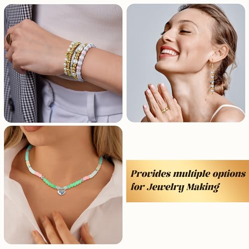 Funtopia Spacer Beads Bracelet Making Kit, 2320 Pcs Jewelry Making Supplies - color: 1.Gold, Silver, KC Gold