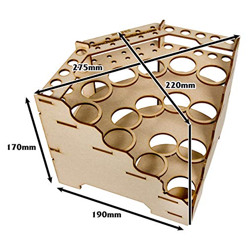 The Broken Token Modular Paint Rack w/ 35mm Holes - 90° Wedge - Multiple Organizer for Paint Bottles, Pots, and Brushes in Tiered Layout - Customize Your Pieces with Easy Organization & Access - style: 90° Wedge 35mm holes