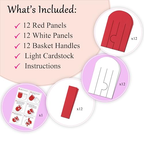 12 DIY Danish Heart Baskets. 4x4 Checkered Pattern with Central Heart. Precut and Ready to Use, No Tools Needed. Traditional Weaving Paper Craft to Make Julehjerter. for Expert Crafters Only - color: 4x4 With Center Heart Kit