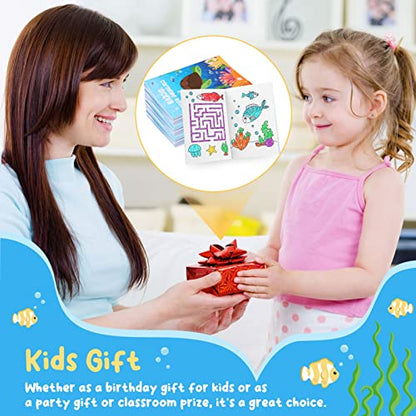 BenLouis 24 Pcs Under the Sea Mini Coloring Books for Kids Party Favors - style: Ocean