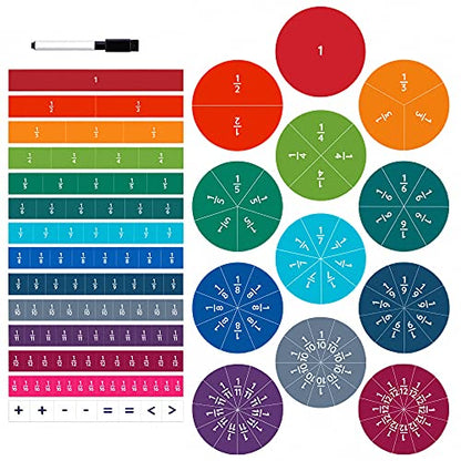 Oyster&Pop Magnetic Fraction Tiles & Circles - Large Manipulatives Set