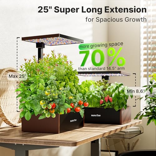 SUNCOZE Smart Hydroponics Growing System, 20 Pods, 25 in Adjustable Height - color: Black