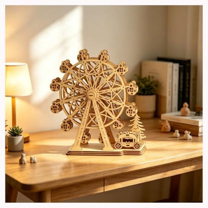 3D Wooden Puzzles for Adults: DIY Ferris Wheel Model Kit - color: Ferris Wheel