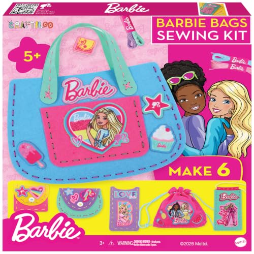 Barbie® Sew Your Own Minibag Kit for Kids Ages 6-12 - 6 Felt Bag Projects