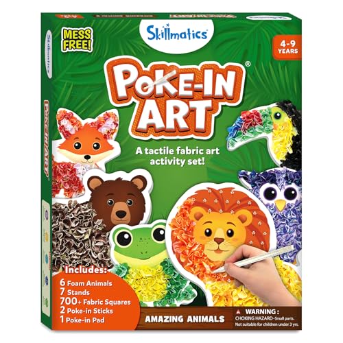 Skillmatics Poke-in Art – Animals, Wood Craft Kit, Gift for Boys & Girls - style: 4. Animals
