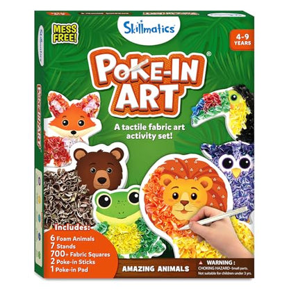 Skillmatics Poke-in Art – Animals, Wood Craft Kit, Gift for Boys & Girls - style: 4. Animals