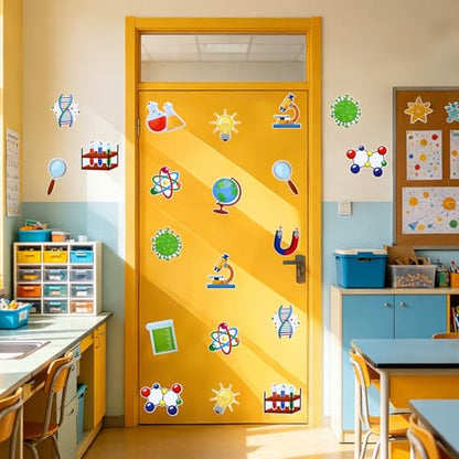 JUNEBRUSHS 60Pcs Science Bulletin Board Decorations Classroom Cutouts - style: Scientific Style