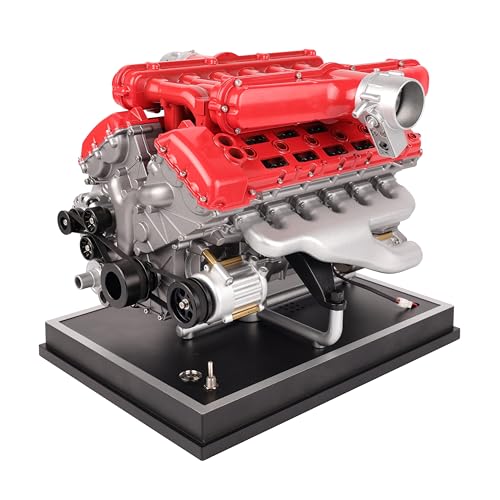 Metal V12 Engine Model Kit That Works 800+ PCS Metal Motorized 4-Stroke Engine with Electric Drive, DIY STEM Building Project & Educational Gift for Adults, and Car Enthusiasts