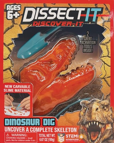 Dissect-It Discover-It Dinosaur Dig Kit, Dissecting Gel Kids Science Kit Project to Learn Anatomy, STEM Toys for Ages 6 and Above