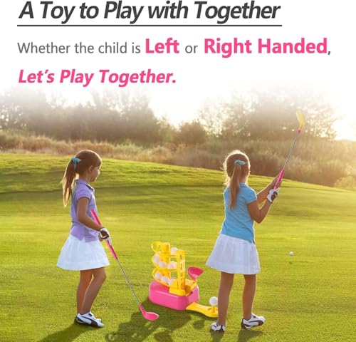 iPlay, iLearn Girl Pink Golf Toy Set, Toddler Kid Outdoor Sport Toy Age 3-5 - color: Pink