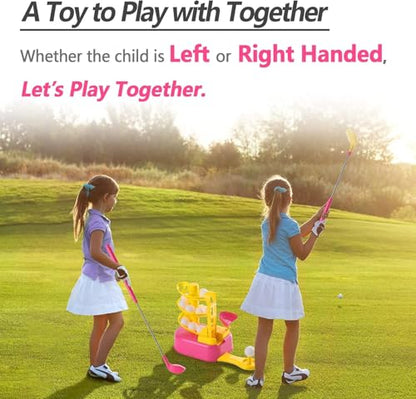 iPlay, iLearn Girl Pink Golf Toy Set, Toddler Kid Outdoor Sport Toy Age 3-5 - color: Pink