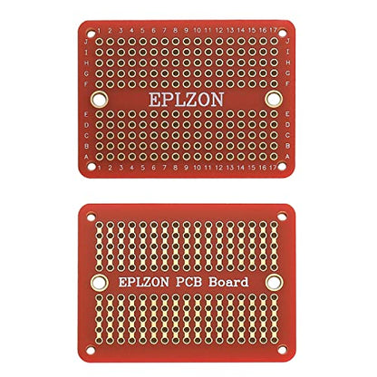 Solderable Breadboard PCB Board Gold-Plated Solder Breadboard for DIY Electronics Projects Apply to Arduino Soldering Projects 3.5"x2.05" (5 Pack + 2 Mini Board,red) - color: Red