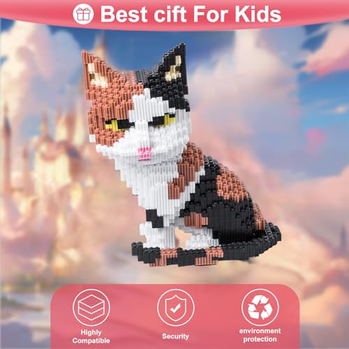 Cat Building Blocks Sets 3D Puzzles Toys Ornaments, 4800pcs Particle Building Blocks, Improve Thinking Concentration, Kids Toys Gifts - color: Cat