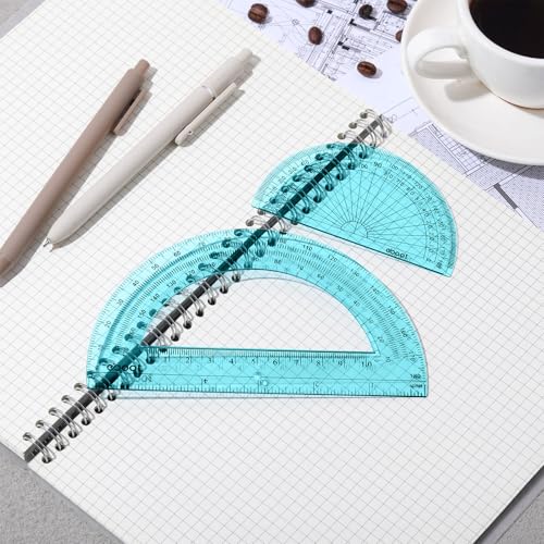 EBOOT 2 Pcs Plastic Protractors - color: Blue