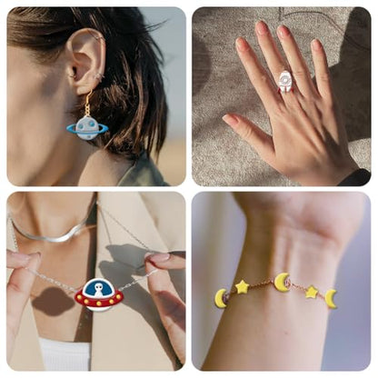15Pcs Space Polymer Clay Cutters Cosmic Clay Earrings Cutters Astronauts Polymer Jewelry Cutter for Earrings Making Birthday Party DIY Supplies - style: Astronaut