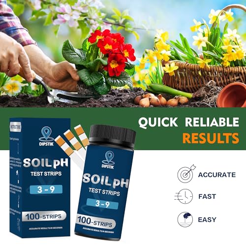 Soil pH Test Kit,Soil pH Test Strips 3–9 for Accurate Testing pH
