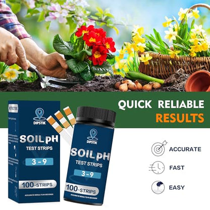 Soil pH Test Kit,Soil pH Test Strips 3–9 for Accurate Testing pH