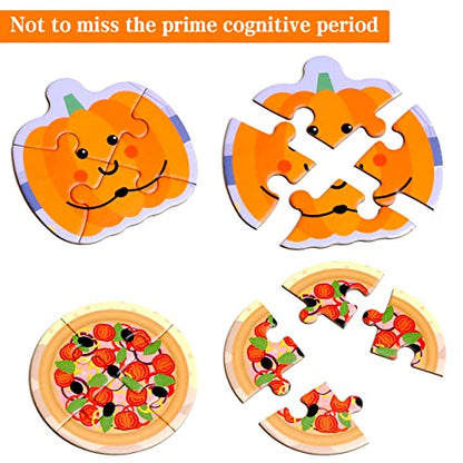 Magnetic Puzzles for Kids Ages 3-5, Travel Toddler Food Puzzle Toy - style: Food
